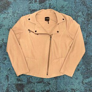 NIC+ZOE Key Player Moto Jacket, Women's Large, Tan / Camel